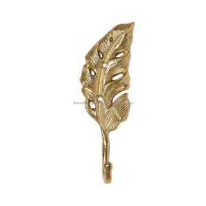 Casted Leaf <b>Hook</b> Home and Office Decorative Brass <b>Hooks</b> and Coat Holder Personalized <b>Wall</b> <b>Hook</b> 100% Handmade - Product Image 1