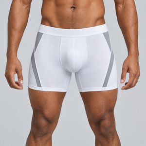 Caleçons de sport pour hommes en coton tricoté et élasthanne, taille mi-haute, écologiques, séchage rapide, confortables, haute qualité - Prix de gros - Product Image 4