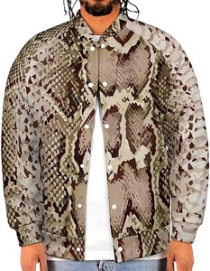 Veste bomber en cuir effet pour homme, manches longues, style streetwear décontracté, imperméable, coupe-vent, veste varsity en cuir - Product Image 5