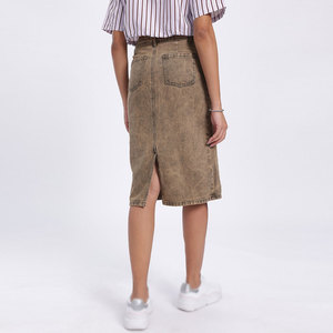 Custom Wash Women's Denim Skirts For Adult Size Latest Design Quick Dry Material Made Women Denim Skirts - Product Image 3