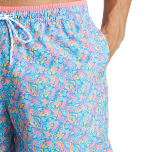 Shorts de plage personnalisés pour hommes, imprimé floral, maillots de bain à séchage rapide, taille élastique, vêtements de bain d'été, fournisseur OEM ODM - Product Image 3