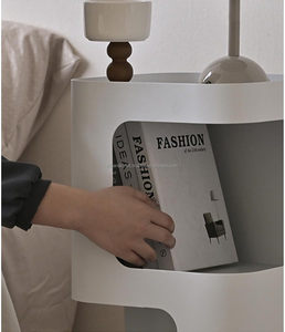 Modern 3-Tier Metal Nightstand Space-Saving Accent Side Table for Small Spaces Bedside Table Storage <b>Shelf</b> Bedrooms Living Rooms - Product Image 6