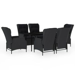 Juego de Comedor para Jardín en Gris Oscuro y Negro - Product Image 2
