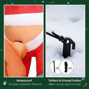 Père Noël gonflable suspendu de 7 pieds avec chien, lumières LED intégrées, décoration de jardin pour les fêtes de Noël en extérieur - Product Image 6