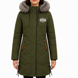 Chaqueta Parka con Capucha para Mujer, con Exterior Impermeable, Interior Acolchado Suave y Prácticos Bolsillos Utilitarios para el Invierno Moderno al Aire Libre - Product Image 1