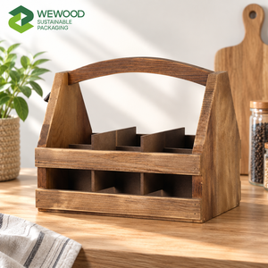 Organizador Multiusos de Madera de Acacia con Asa, Personalizado OEM, para Encimeras de Cocina y Organización del Hogar - Product Image 5