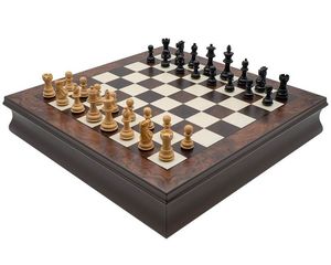 Ensemble d'échecs en bois artisanal de luxe en gros, plateau d'échecs pliable en bois de 12 pouces avec incrustation de nacre, jeu de société OEM - Product Image 2