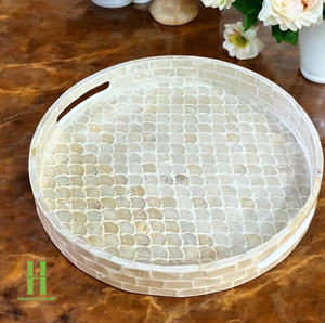 BEST WHOLESALE Mother of Pearl Display Tray Handmade Eco Friendly Decorative Serving Tray for Home Decoration and Gifts - Product Image 5
