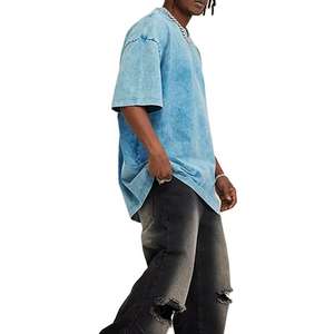 Camiseta Oversize Vintage para Hombre con Lavado Desgastado, Estampado Personalizado, Logo, Manga Larga Abullonada, Lisa y Gruesa - Product Image 5