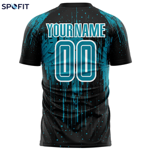 เสื้อฟุตบอลคอกลมแขนสั้นแบบสั่งทำพิเศษ ดีไซน์ตามสั่ง บริการ OEM สินค้ามาใหม่ MOQ ต่ำ - Product Image 2