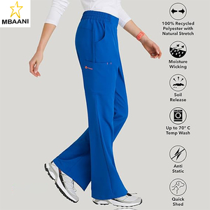Classic Fit <b>Scrub</b> <b>Top</b> & Pant Set for Women – Up to 70°C Wash, Natural Stretch, Moisture Wicking, Anti-Static - Product Image 3