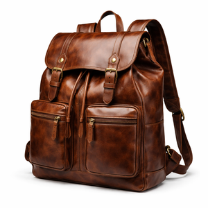 Premium Full-Grain Genuine Leather <b>Backpack</b> for Men with Large Capacity Laptop Compartment for Travel, Office and Business Use - Product Image 6