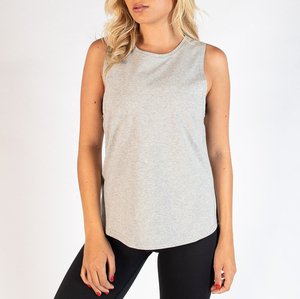 Camiseta sin mangas para mujer, color blanco liso, tejida en poliéster, informal, transpirable, sin cuello, longitud regular - Product Image 6