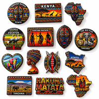 Aimant souvenir africain en résine 3D personnalisé, Kenya, Tanzanie, Hakuna Matata, masque tribal, vente en gros pour les boutiques de cadeaux et la décoration