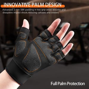 Guantes de Gimnasio para Levantamiento de Pesas, Ejercicio, Ciclismo, Entrenamiento y Fitness, Sin Dedos con Agarre Acolchado, Protección Completa de la Palma - Product Image 3