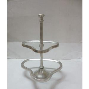 จานแก้วใส่ขนมเค้กพร้อมขอบโลหะ อุปกรณ์ครัวสำหรับงานแต่งงาน จานใส่คุกกี้ จานเสิร์ฟเค้ก อุปกรณ์ทำเค้ก - Product Image 1