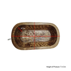 ชามไม้ขนาดเล็กงานแฮนด์เมดสุดหรูภาชนะใส่เทียนสำหรับงานแต่งงานทรงรีวอลนัทสีเข้มทำด้วยมือ2023เทศกาลวันหยุด - Product Image 2