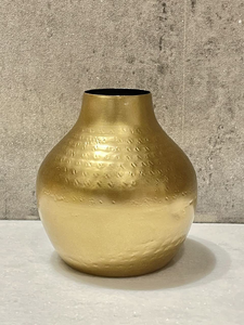 Vase à fleurs en métal doré de luxe, fait main, décoratif, rond, pour la maison, le salon, centre de table et décoration intérieure moderne - Product Image 1