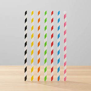 ECO - Pajitas de Papel Biodegradables y Ecológicas para Fiestas, con Rayas Rojas, 197 mm de Longitud, 100000 Unidades para Exportación - Product Image 4