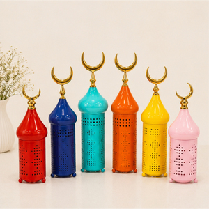 Centro de Mesa Metálico Inspirado en una Mezquita, Decoración Islámica Colorida para Ramadán y Eid, Adorno de Mesa Hueco con Forma de Luna Creciente, Moderno - Product Image 6