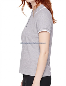 Premium <b>Ladies</b> <b>Polo</b> <b>Shirt</b> Double Collar Knit Construction Sleeve Band Personalized Branding Wholesale Uniform Garment Supplier - Product Image 2