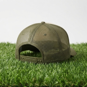 Gorra Trucker Color Crema Oliva para Hombre, Logotipo Bordado Personalizado, Malla Trasera, Cierre a Presión, Gorra de Béisbol - Product Image 5