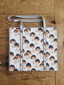 Trendy Handblock <b>Print</b> Quilted Tote Bag Cotton Zipper Closure Travel Bag Women Shopping Shoulder Bag Ethnic Handmade Handbag - Product Image 3