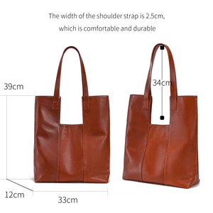 Bolsos de Hombro de Cuero Genuino para Mujer, Bolso de Mano de Gran Capacidad, Bolso Tote de Lujo de Diseñador para Dama - Product Image 2