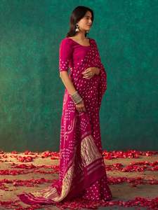 Sari Bandhani de Seda Pura de Lujo - Product Image 2