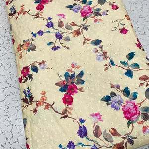 Tissu imprimé numérique en gros, motif floral, polyester, coton, rayonne, pour robe, chemisier, chemise, vêtement de mode - Product Image 3