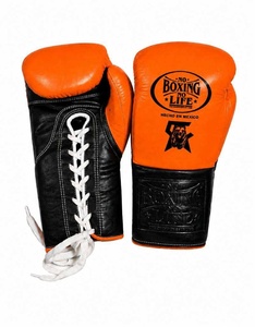 ถุงมือชกมวยหนังแท้ No Boxing No Life แบบผูกเชือก พร้อมที่รัดข้อมือ สำหรับผู้ใหญ่ ใช้ฝึกซ้อม ผลิตในเม็กซิโก - Product Image 4