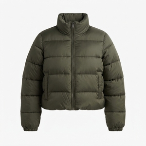 Chaqueta Corta Acolchada con Capucha y Cuello Alto para Hombre, con Logotipo Personalizado, Ropa de Invierno, Chaqueta Casual Acolchada, Abrigo Cálido al por Mayor OEM - Product Image 4