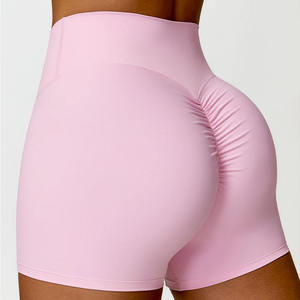 Shorts de sport sans couture pour femmes, taille haute, à compression, pour l'entraînement en extérieur, le yoga et le fitness, avec effet push-up fessier - Product Image 4
