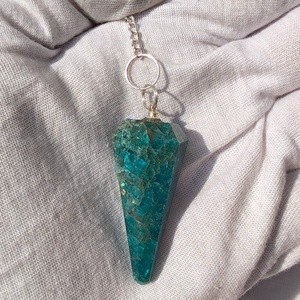 Pendule en Apatite Bleue Naturelle de Haute Qualité |   Pendentif de radiesthésie en cristal poli |   Pierre énergétique de méditation Reiki |   Feng Shui | - Product Image 5