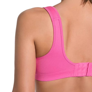 บราออกกำลังกายสีชมพูสำหรับผู้หญิง คุณภาพดีไซน์คลาสสิก เรียบง่าย เนื้อผ้านุ่ม ระบายอากาศได้ดี เหมาะสำหรับโยคะ ออกกำลังกาย และใช้ในชีวิตประจำวัน - Product Image 4