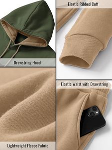 Ensemble de survêtement premium avec sweat à capuche et pantalon de jogging, vêtements de sport personnalisables avec logo, ensemble de survêtement pour homme, ensemble de vêtements de sport en molleton épais - Product Image 4