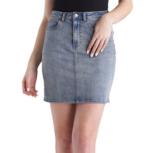 Dernière Collection : Jupes en jean vintage déchirées, taille haute, couleur unie, fendues, mi-longues, coupe droite, style streetwear pour femme - Product Image 1