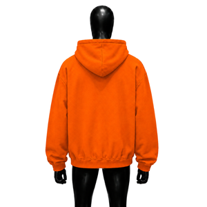 Sudadera con Capucha Oversize de Algodón con Gráficos Abstractos Naranja, Estilo Urbano Moderno, Casual de Otoño, Diseño de Logotipo Frontal, Manga Regular - Product Image 2