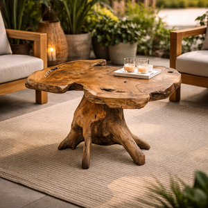 ARTERRA Premium Handcrafted Antique Rustic Teak Root Coffee Table Living Room Furniture Unique Wood Grain <b>Pattern</b> Eco-Friendly - Product Image 3