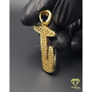 <b>Iced</b> <b>Out</b> J Pendant Lab Grown Diamond Hip Hop Necklace Bling <b>Chain</b> Luxury Statement Jewelry Gift - Product Image 1