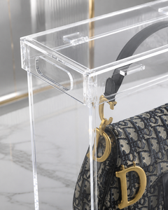 Custom Modern Clear <b>Acrylic</b> Plywood Freestanding Handbag Display Case for Construction Easy Assembly Protection for Luxury - Product Image 3