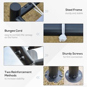 Gazebo da Giardino 10x9.5 per Esterni con Telaio in Acciaio Verniciato a Polvere Grigio e Tettoia in Poliestere per Cortile o Parete - Product Image 5