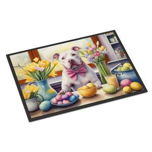Nouveau extérieur et intérieur 18H X 27W antidérapant lavable Pile basse Pâques Pit Bull Terrier paillasson tapis d'entrée pour la décoration intérieure - Product Image 1