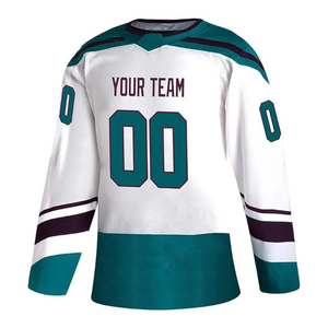 Maillot de hockey sur glace pour homme de qualité supérieure, logo personnalisé imprimé par sublimation, tissu en maille respirant à séchage rapide, 100% polyester, manches longues - Product Image 4