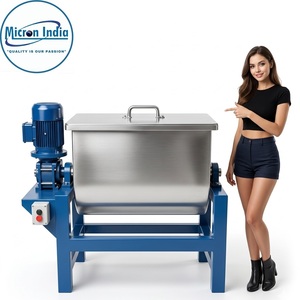 Mélangeur à ruban industriel en acier inoxydable, moteur à induction, capacité 100L, pour poudres alimentaires et chimiques, horizontal - Product Image 4