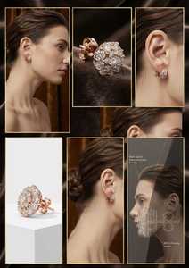 Boucles d'oreilles clous en or massif 9K avec perles d'eau douce et pierres naturelles, serties griffes en forme de fleur, plaqué or rose, style Iced Out, bijoux d'oreille pour femme - Product Image 3
