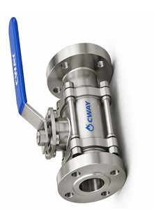 Válvula de Acero Inoxidable de Alta Calidad, Diseño de 3 Piezas, Accionamiento por Palanca, Pasante Completo, Extremo con Brida, para Suministro y Tratamiento de Agua, Manual - Product Image 4