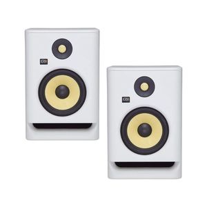 KRK <b>Rokit</b> <b>5</b> G4 Professional Bi-Amp Powered Studio Monitor <b>Speakers</b>, Pair, White - Product Image 1