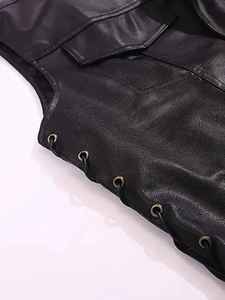 Nouveau design de gilet en cuir, style exclusif, gilet en cuir haut de gamme, arrivée récente, gilet en cuir fabriqué au Pakistan - Product Image 5