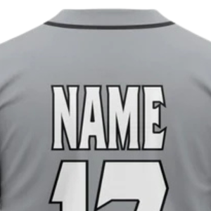 Camiseta Deportiva de Béisbol Personalizada para Hombre, Gris y Negra, con Botones, Transpirable, Uniforme de Equipo de Softbol, para Entrenamiento - Product Image 6